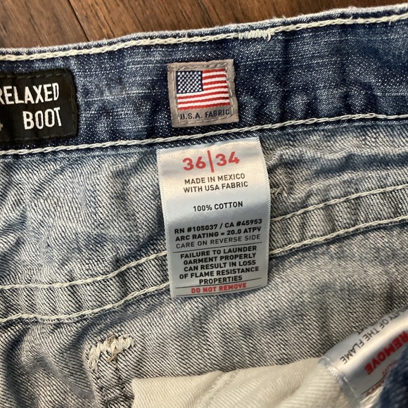 Ariat FR M4 Jeans CAT 2 2112 Low Rise Boot Blue Denim Flame Resistant 36X34 - Picture 2 of 5